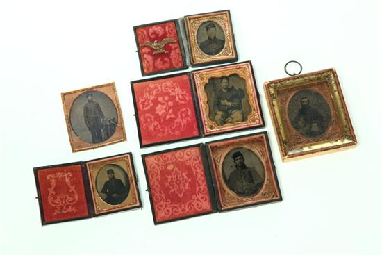 SIX EARLY CASED IMAGES OF SOLDIERS.