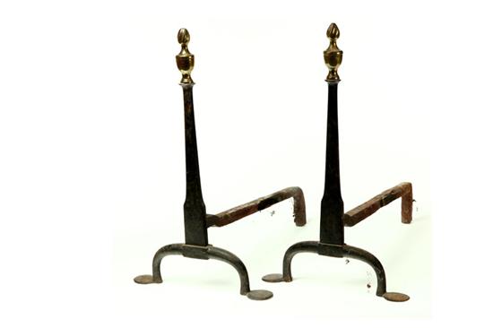 PAIR OF ANDIRONS.  American  mid