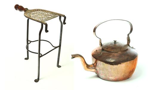 KETTLE AND STAND.  Nineteenth century.
