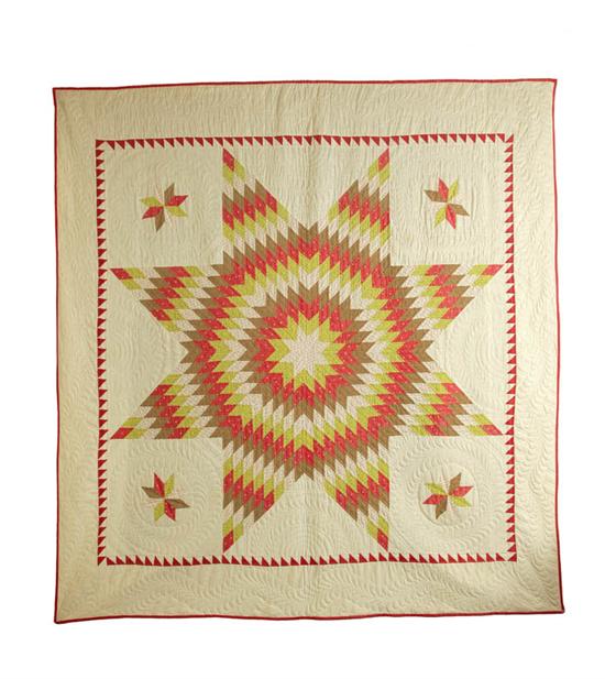 PIECED QUILT American 2nd half 19th 12252a