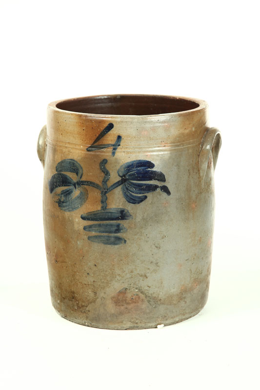 STONEWARE CROCK.  Attributed to Ohio