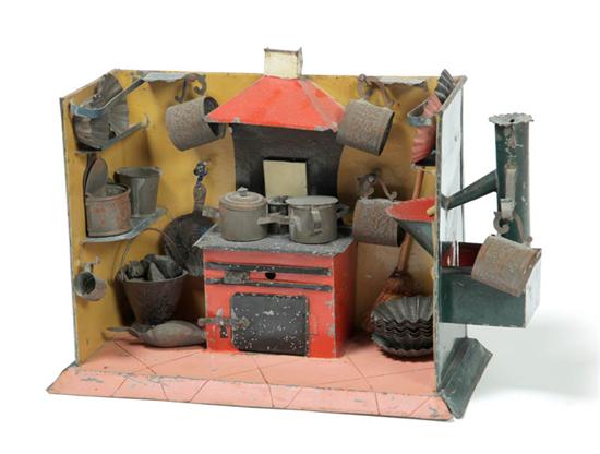 TOY KITCHEN.  Germany  late 19th century