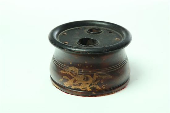 SILLIMAN DECORATED INKWELL.  Labeled