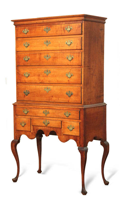 QUEEN ANNE HIGH CHEST OF DRAWERS  1225cd