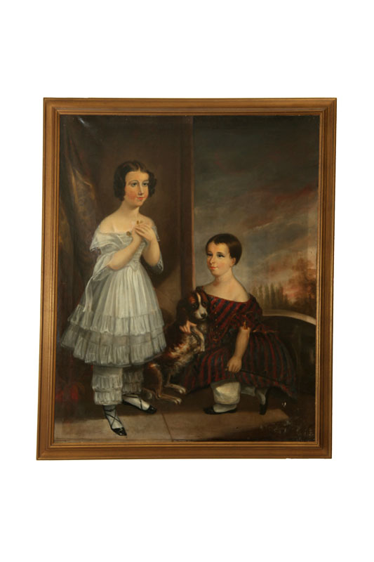 PORTRAIT OF TWO CHILDREN AMERICAN 1225cb