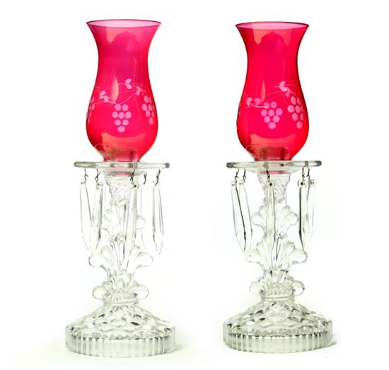 PAIR OF CANDLESTICKS WITH HURRICANE 12262b
