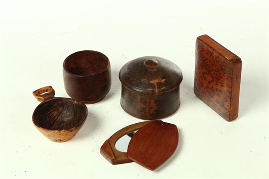 FIVE WOODEN ITEMS American 19th 122643