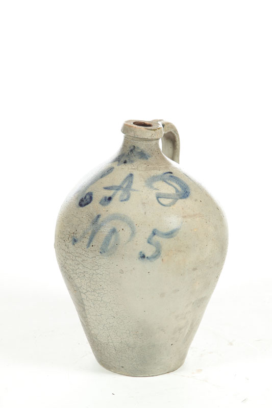 THREE-GALLON STONEWARE JUG.  Attributed