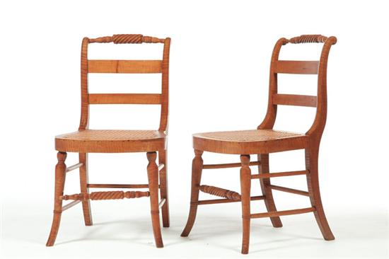 SET OF FOUR CLASSICAL SIDE CHAIRS.