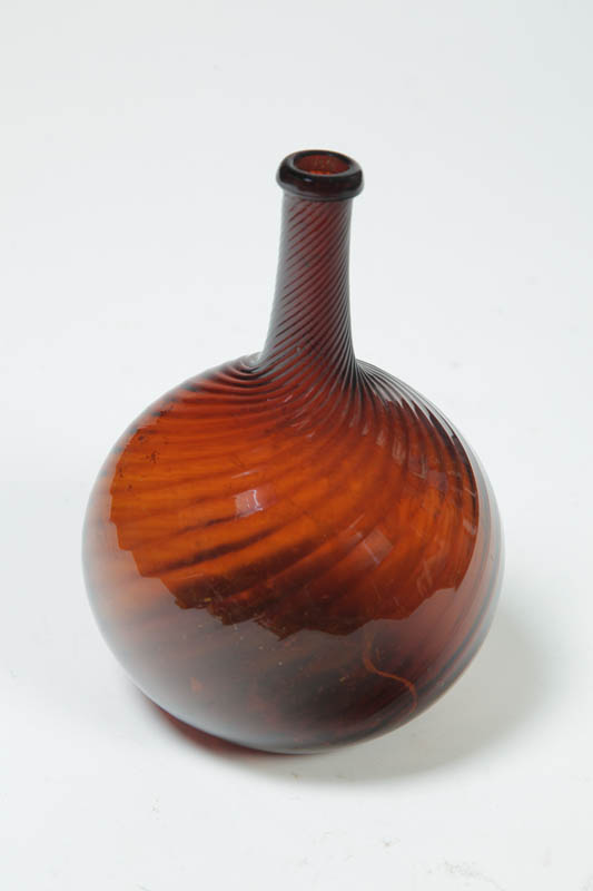 BLOWN GLASS BOTTLE.  Zanesville