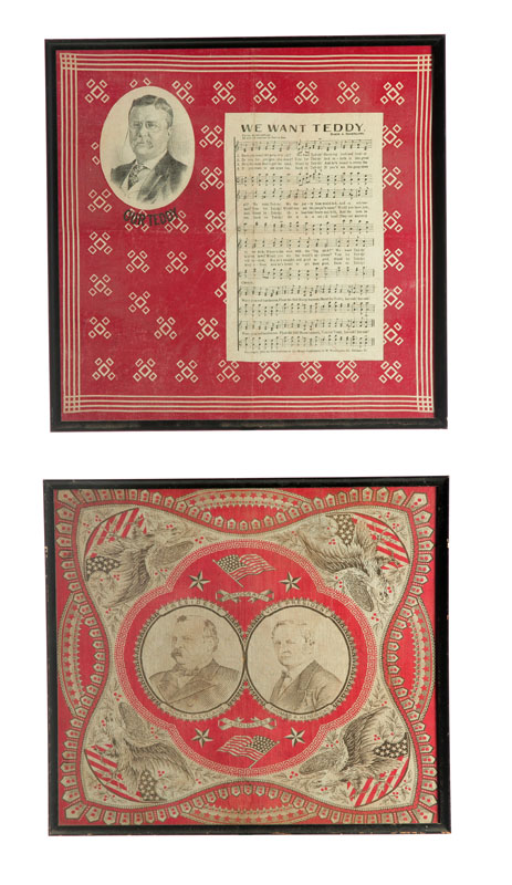 TWO POLITICAL TEXTILES.  American