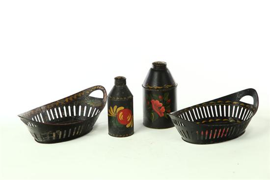 FOUR PIECES OF TOLEWARE .  American