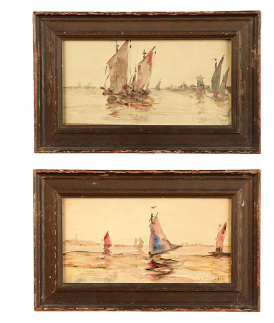 PAIR OF WATERCOLORS BY LEWIS HENRY 122707