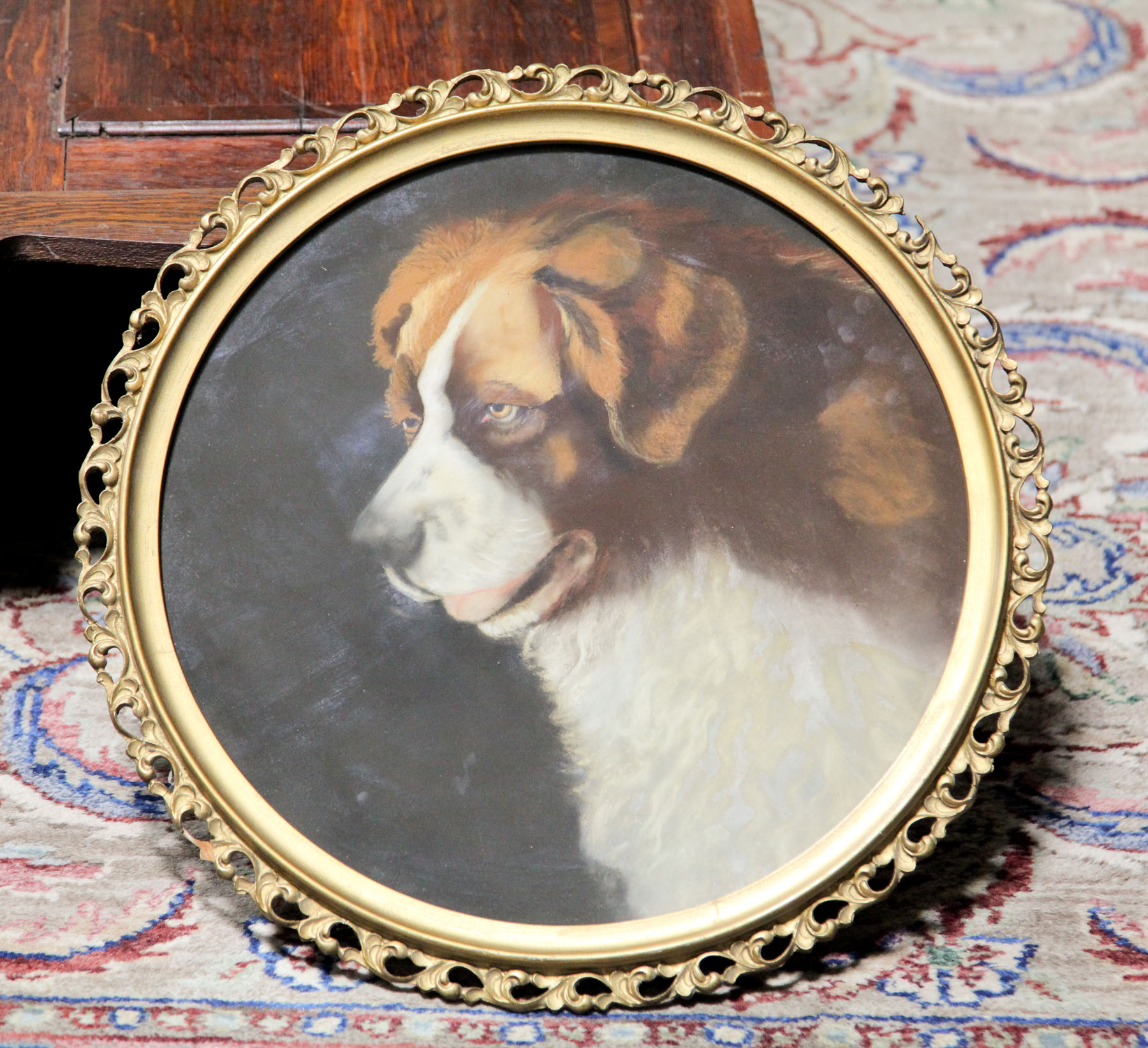 PORTRAIT OF A SAINT BERNARD DOG 12276d