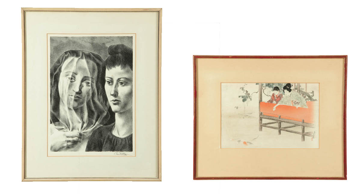 LITHOGRAPH AND JAPANESE WOOD BLOCK