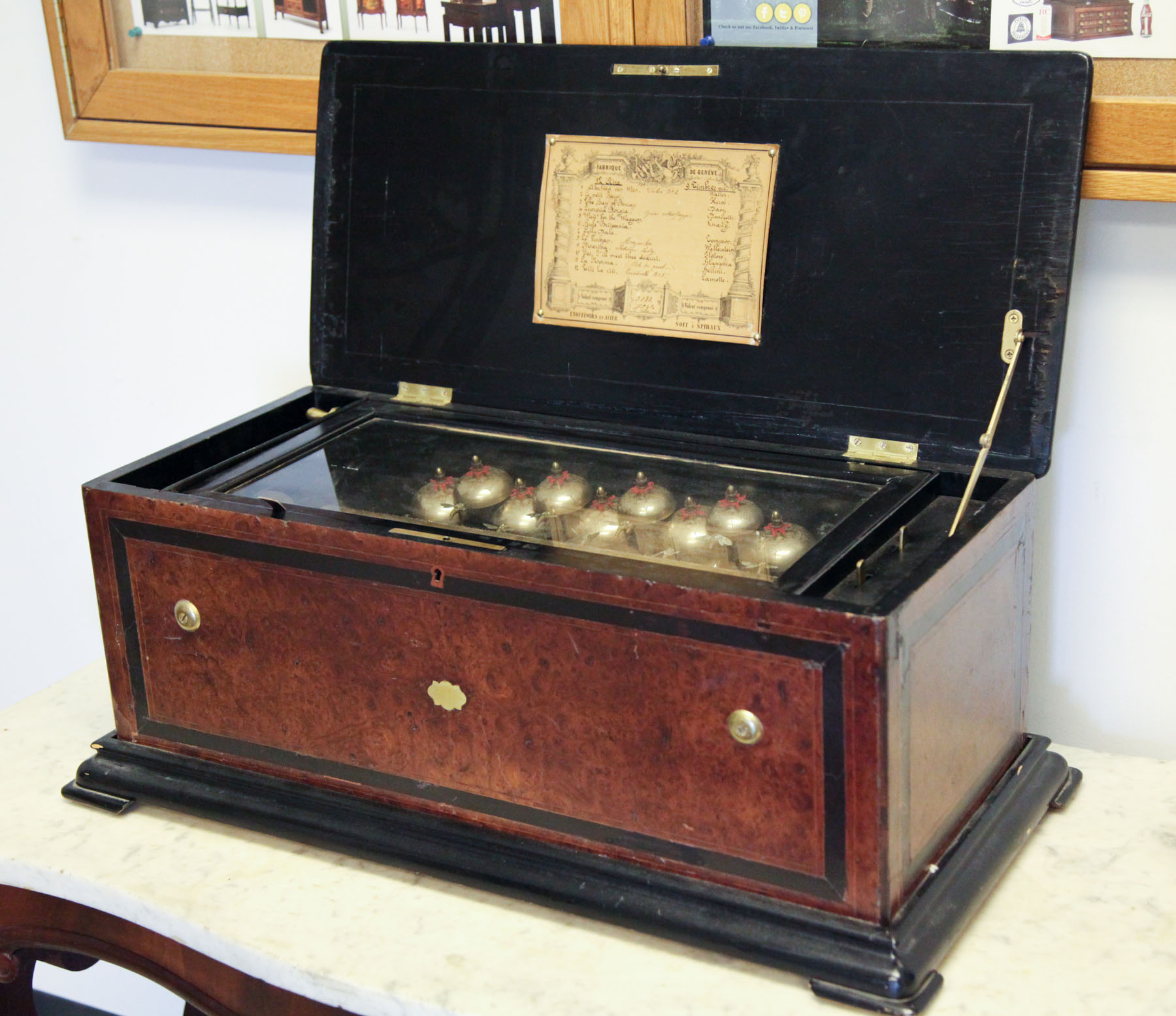 CYLINDER MUSIC BOX.  Switzerland   late