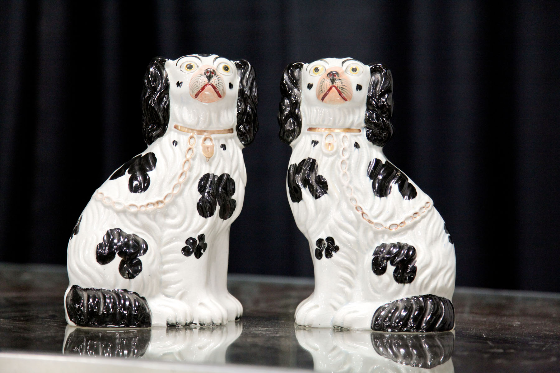 PAIR OF STAFFORDSHIRE DOGS.  England