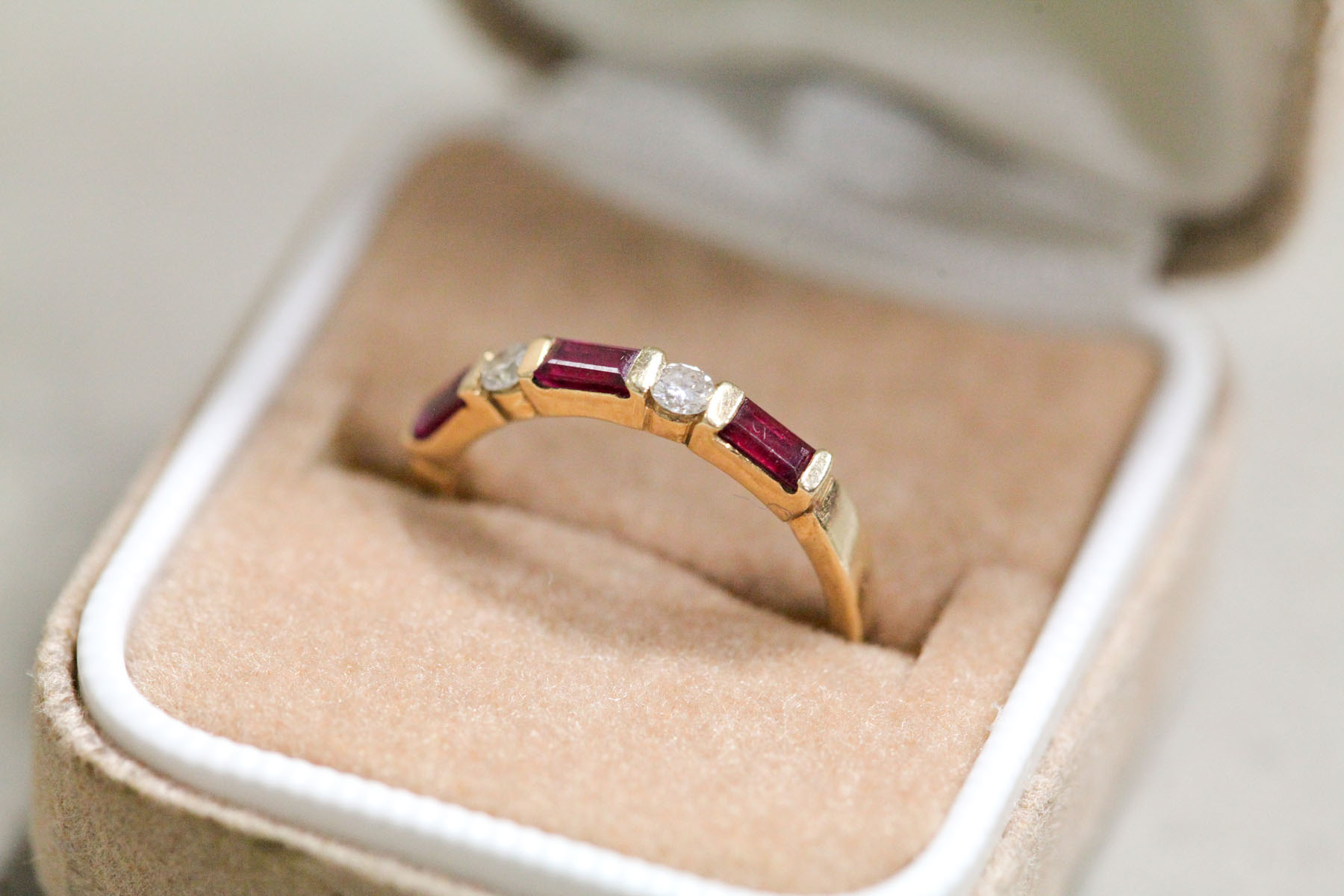DIAMOND AND RUBY BAND RING Late 122800