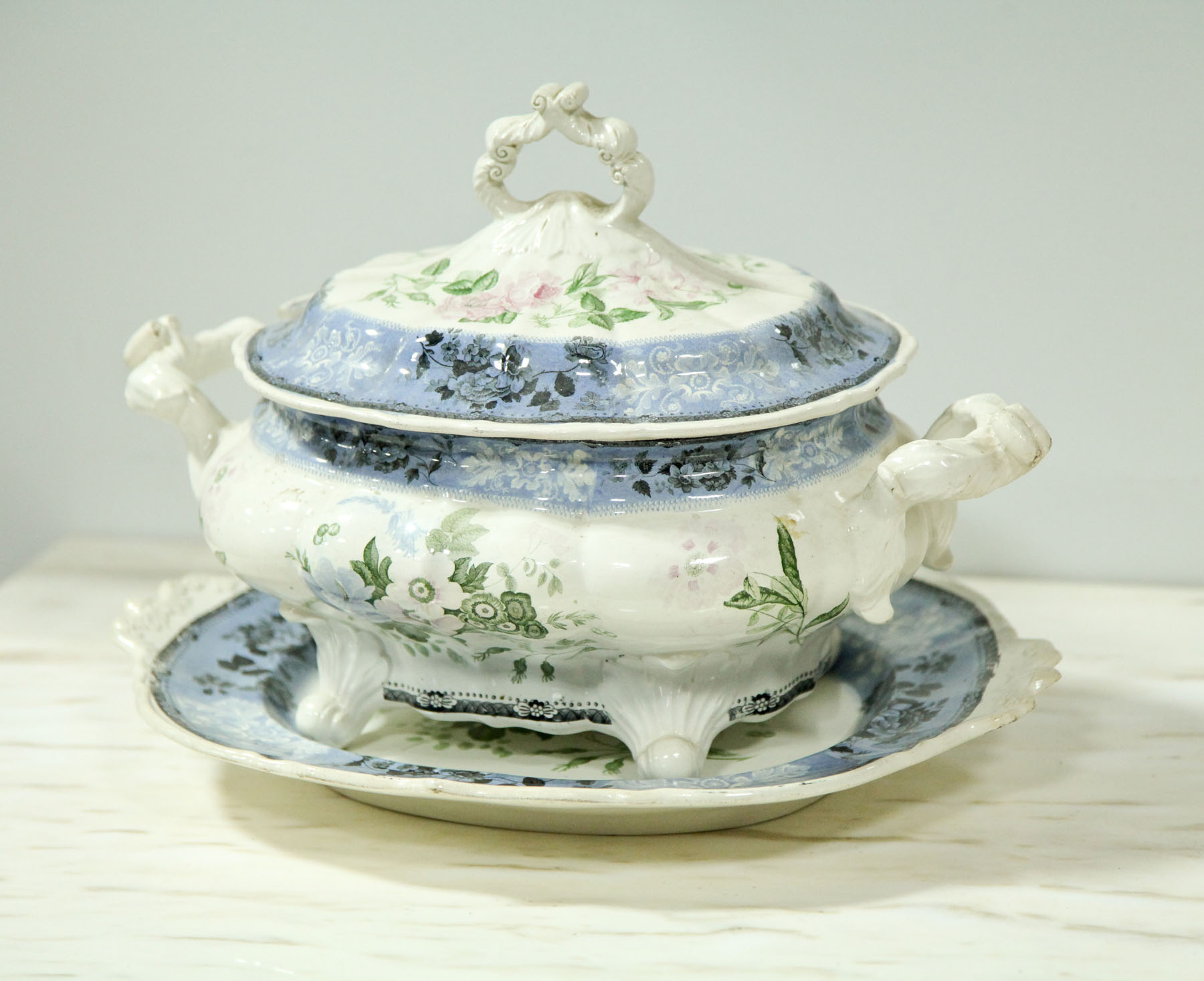 ENOCH WOOD & SONS TUREEN AND UNDERPLATE.