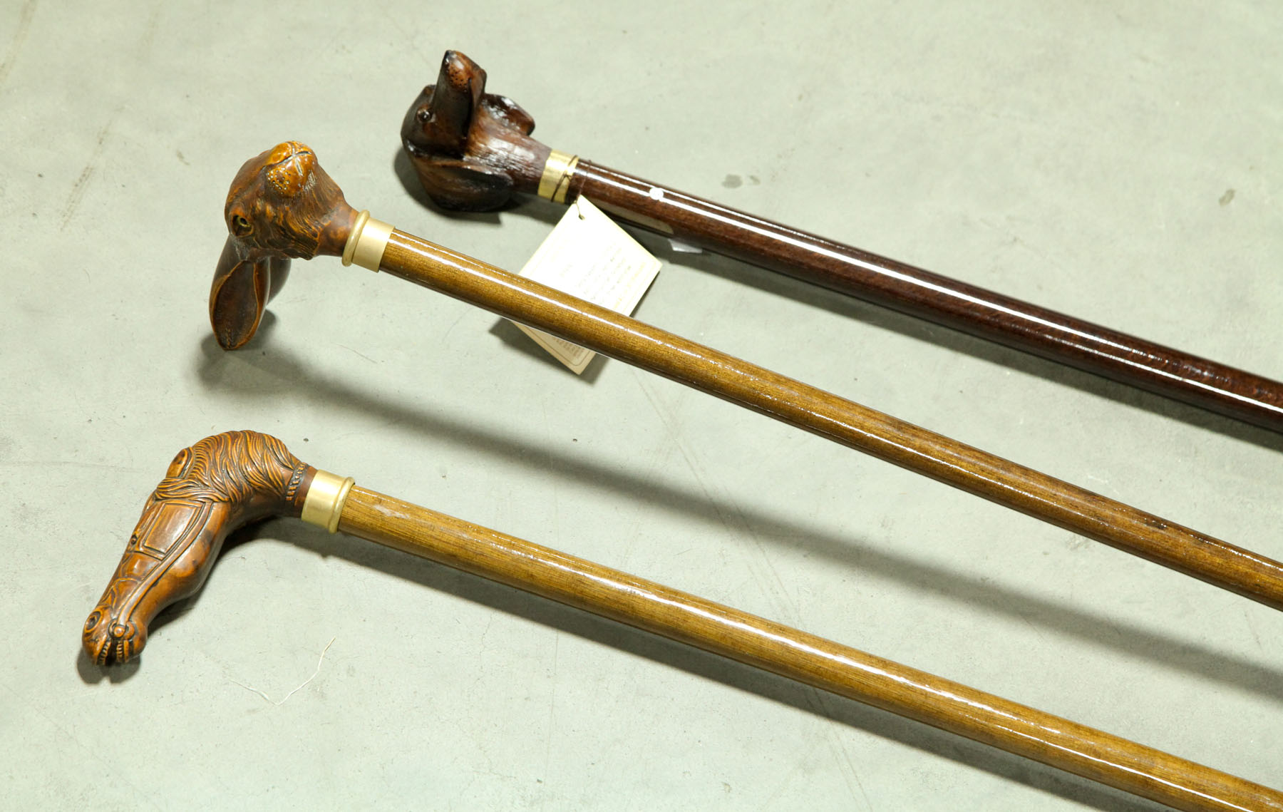 THREE ANIMAL HEADED CANES.  American