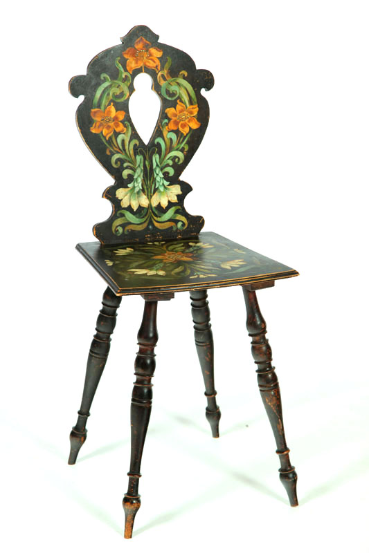 DECORATED PLANK CHAIR OR BRETSTUHL.