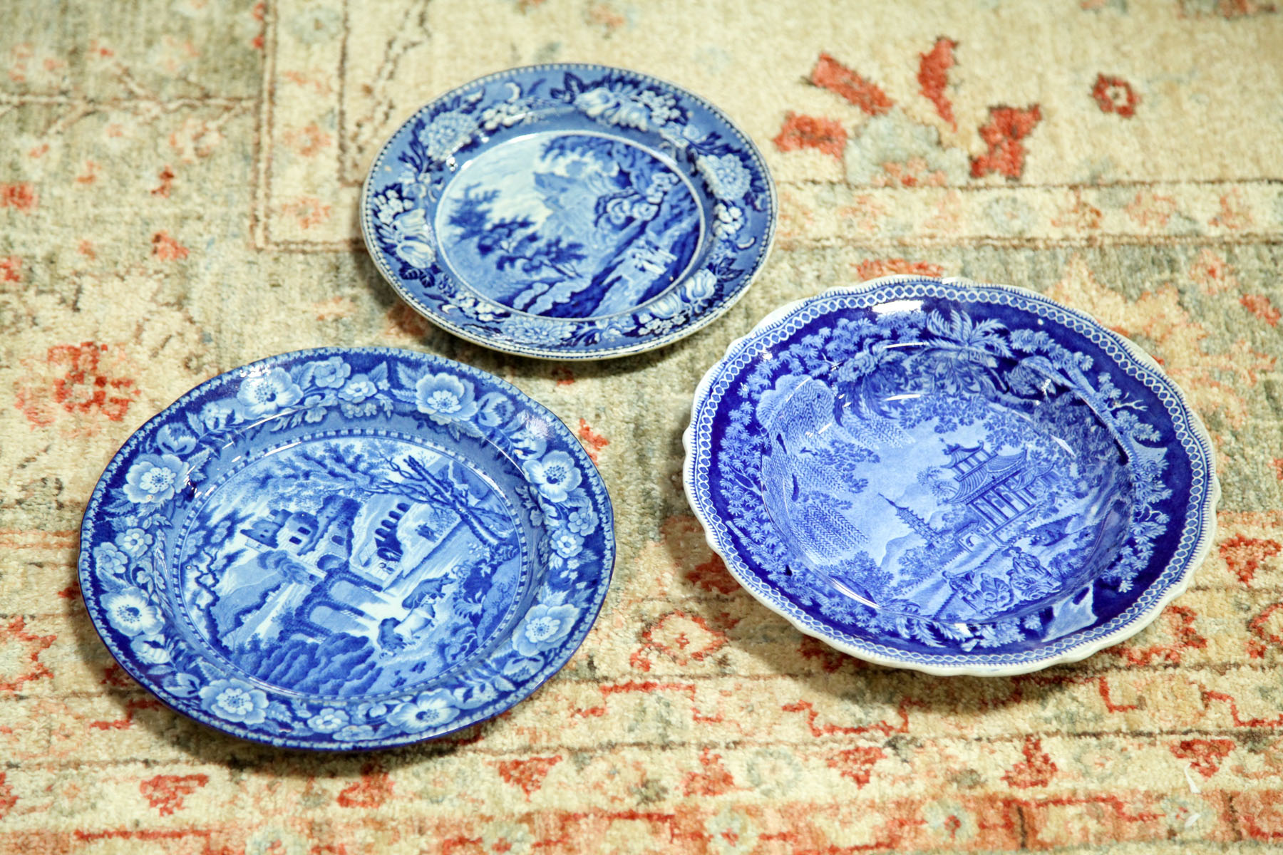 THREE HISTORICAL BLUE STAFFORDSHIRE 12282a