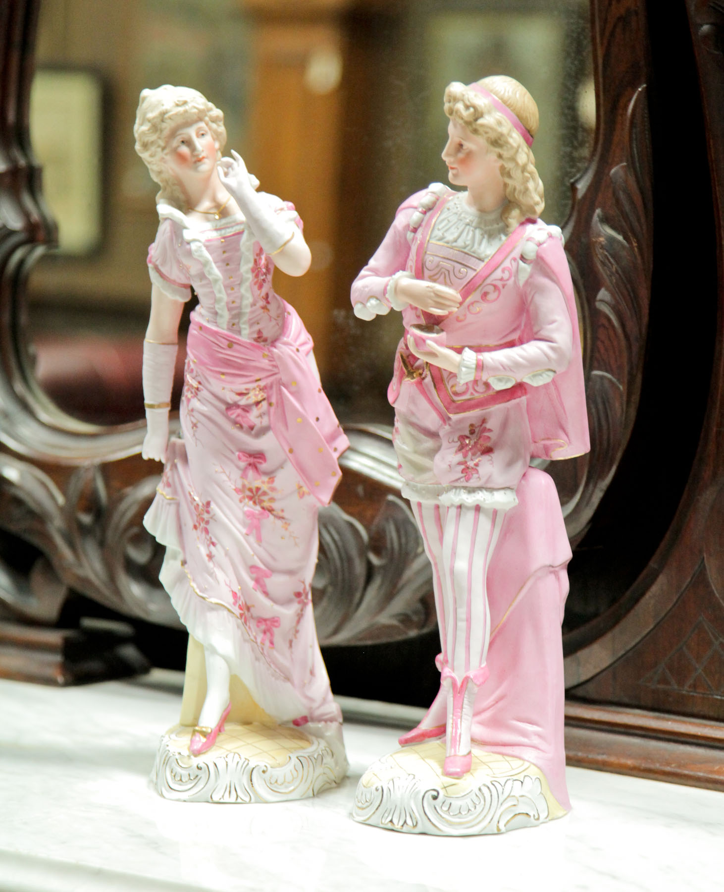 PAIR OF BISQUE FIGURES.  Germany