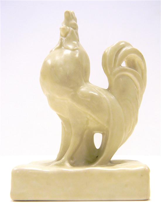 Rookwood pottery paperweight rooster 1205f7