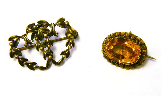 JEWELRY Topaz Pin 14K yellow 12060e