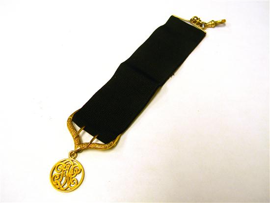 JEWELRY: Ribbon watch fob  yellow