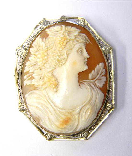 JEWELRY Carved Shell Cameo Pin Pendant 120629