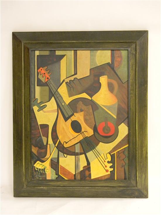 P Franco oil on canvas cubistic 120625