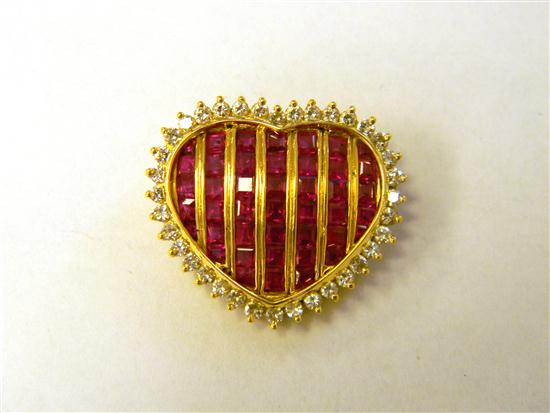 JEWELRY Ruby and Diamond Heart 120657