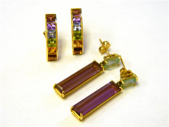JEWELRY Pair of Amethyst and Blue 120676
