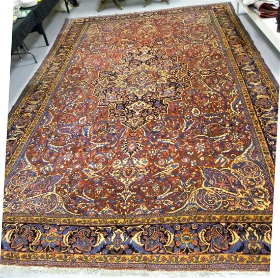 Antique Persian Herez carpet red 1206f7