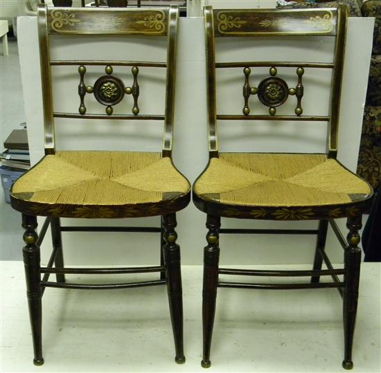 Pair 19th C. side chairs  curved