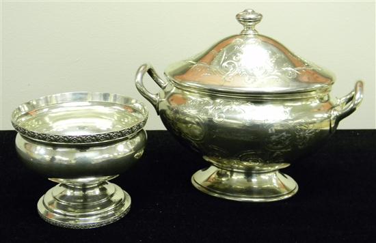 SILVER Footed double handle tureen 120762