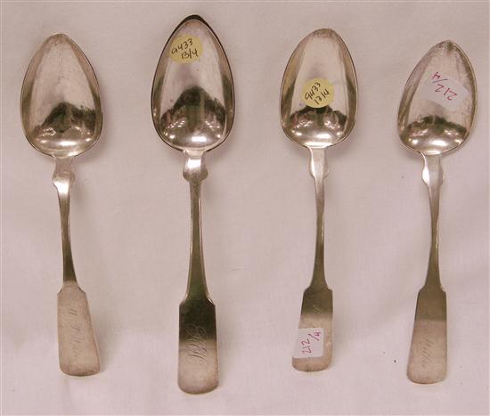 SILVER: Four coin silver serving spoons