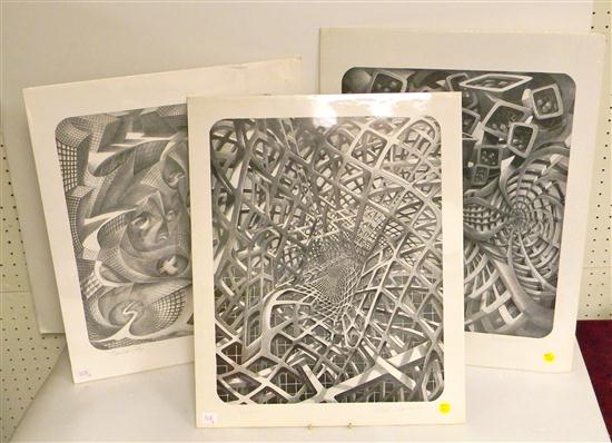 Gerald Wise  three abstract prints