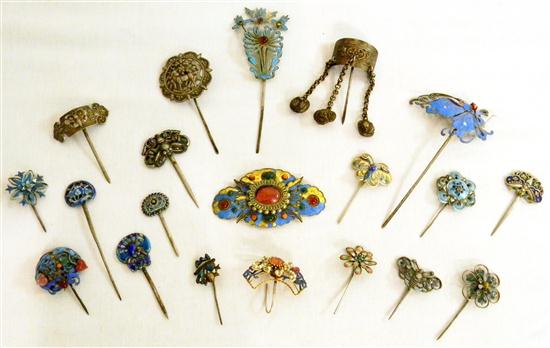 Collection of Chinese metal hairpins