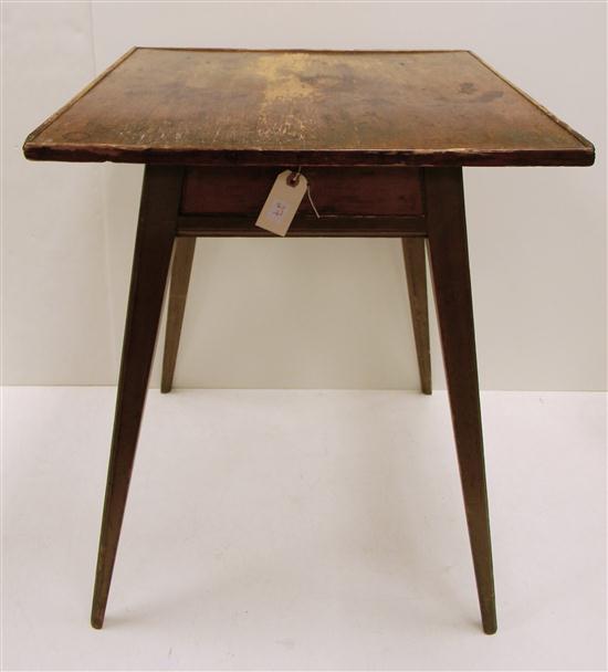 19th C. pine square top table 