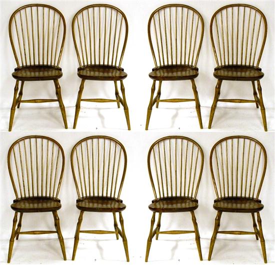 Eight bow back windsor chairs  1208ec