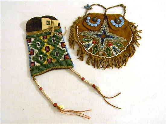 American Indian (poss Crow) beaded leather