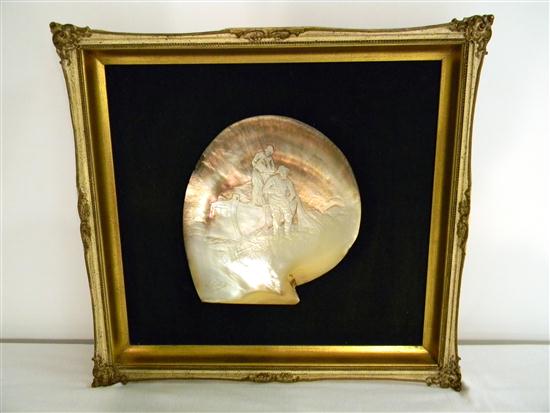 Relief carved mother of pearl genre 1208ff