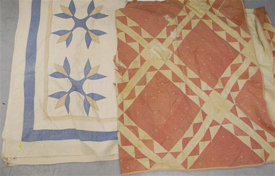 19th C. tulip pattern applique quilt