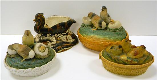 Three Staffordshire birds on nests including