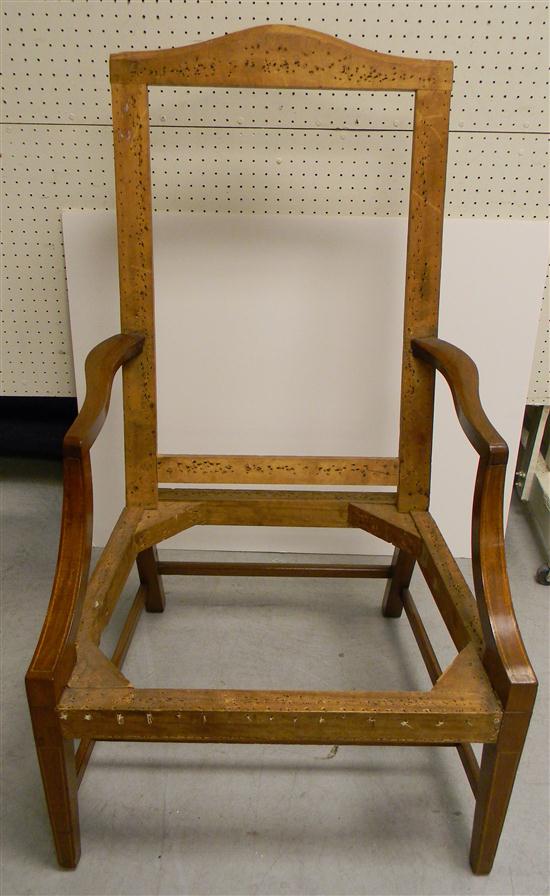 19th C lolling chair frame inlaid 12096e