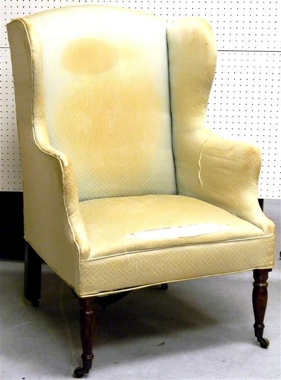 Wing chair  Sheraton  turned forelegs