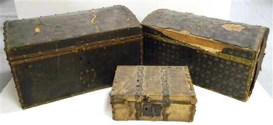 Wooden box with parchment and leather