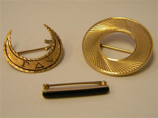 JEWELRY Circle pin 14K yellow 1209a1